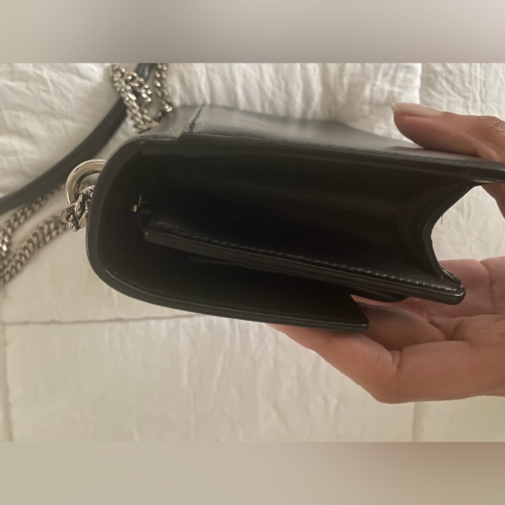 Black Saint Laurent Kate Small Grain De Poudre Shoulder Bag on Chain - Picture 7 of 11
